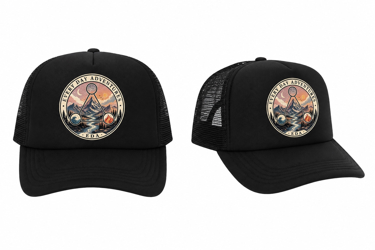 EDA Airflow Cap black front and angled view