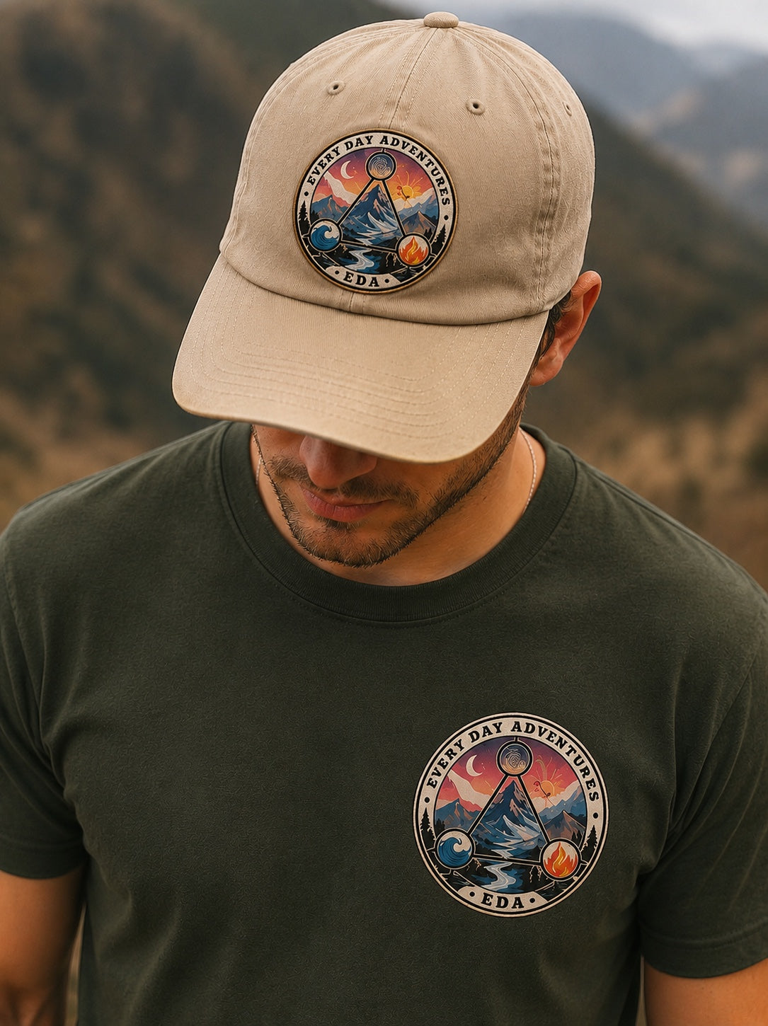 Sand EDA Cotton Cap with Every Day Adventures badge