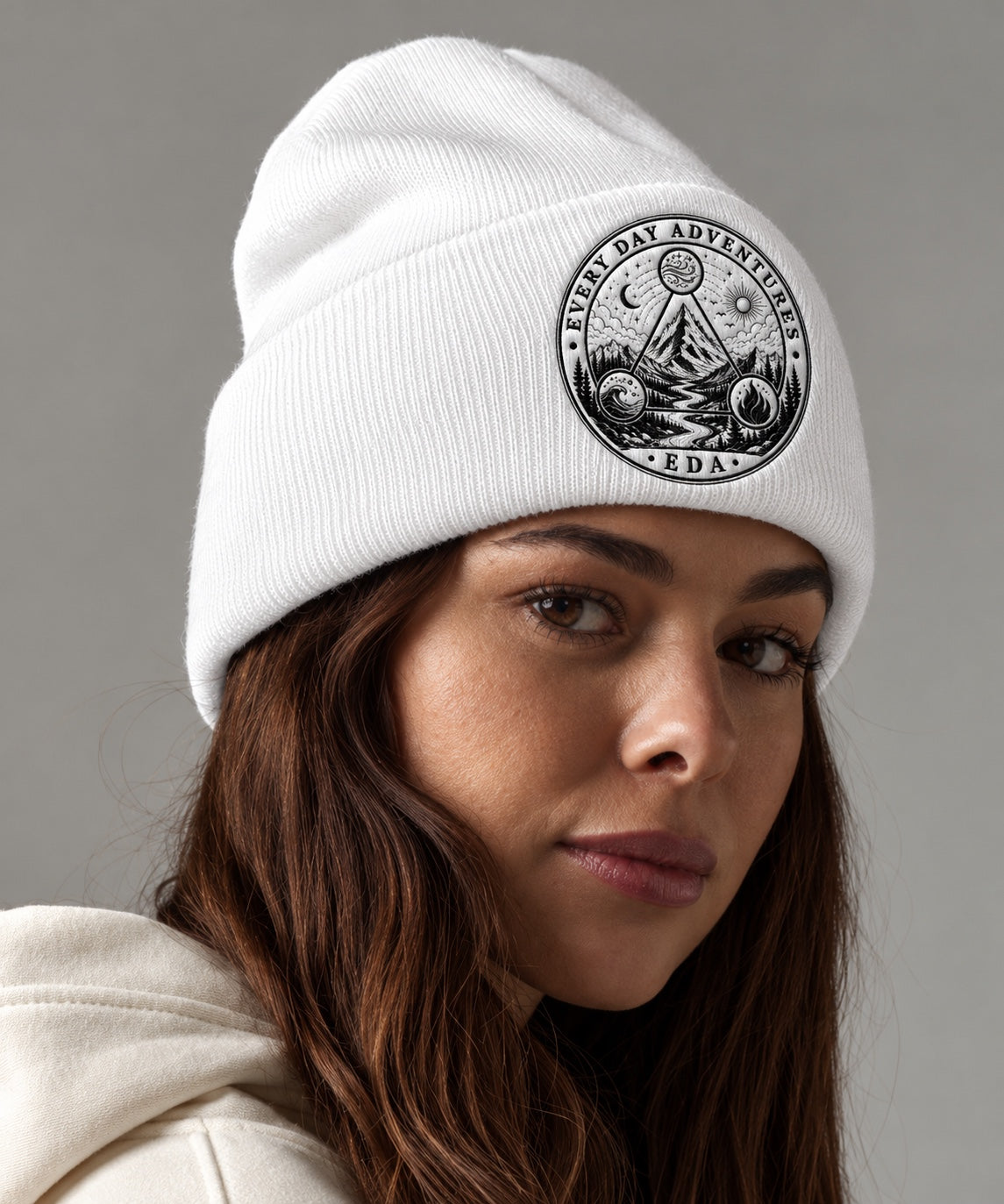 EDA Explorer Beanie white front view