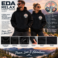 EDA Relax Street Hoodie promotional lifestyle image and features
