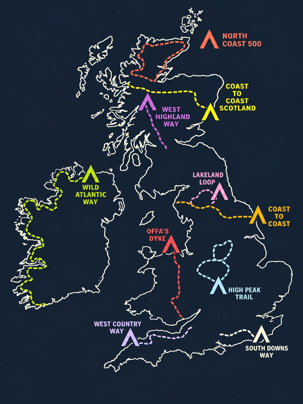 EDA Tourer illustrated UK and Ireland adventure routes artwork