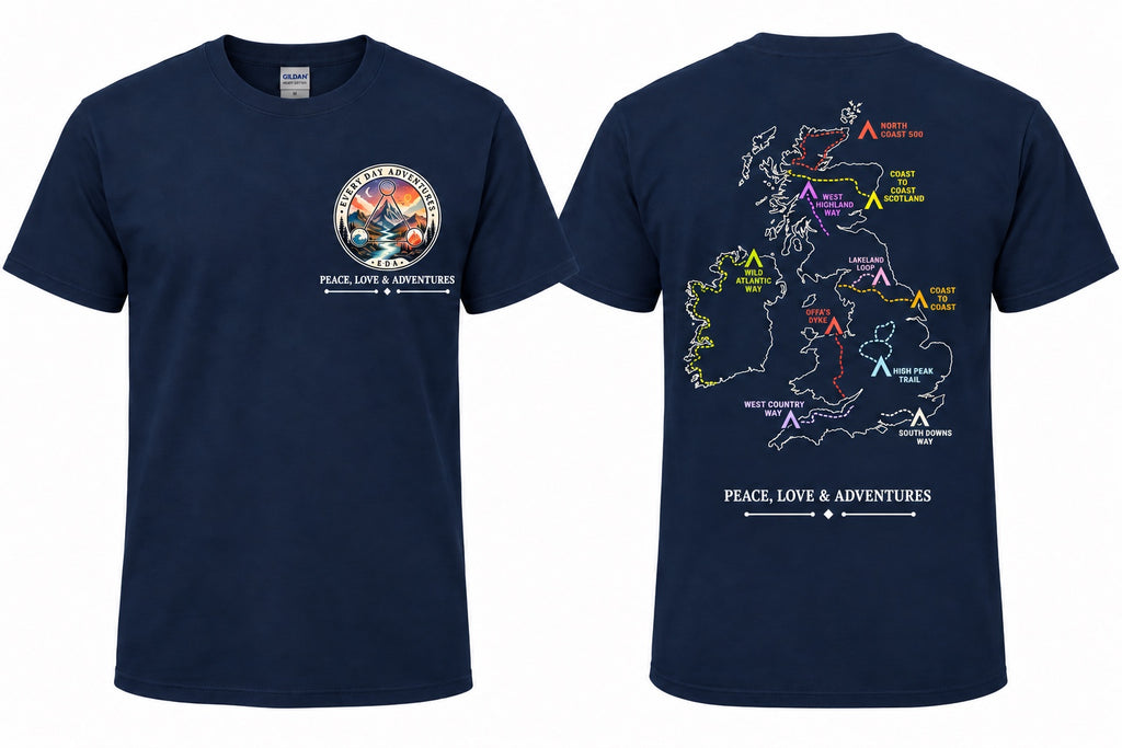 EDA Tourer navy T-shirt front and back design