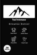 Peak Performance nasal strips product benefits graphic